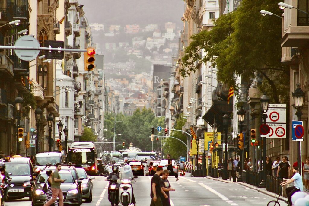 A street scene in Barcelona